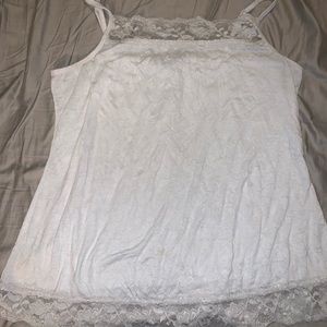 White crinkle tank top